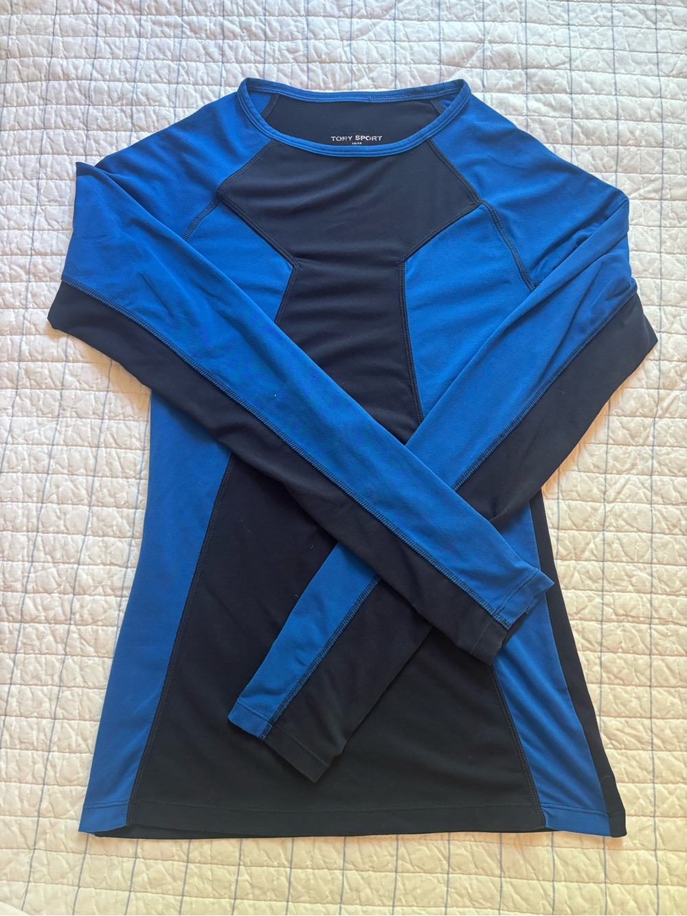 Tory Sport Black and Blue Athletic Long Sleeve Top